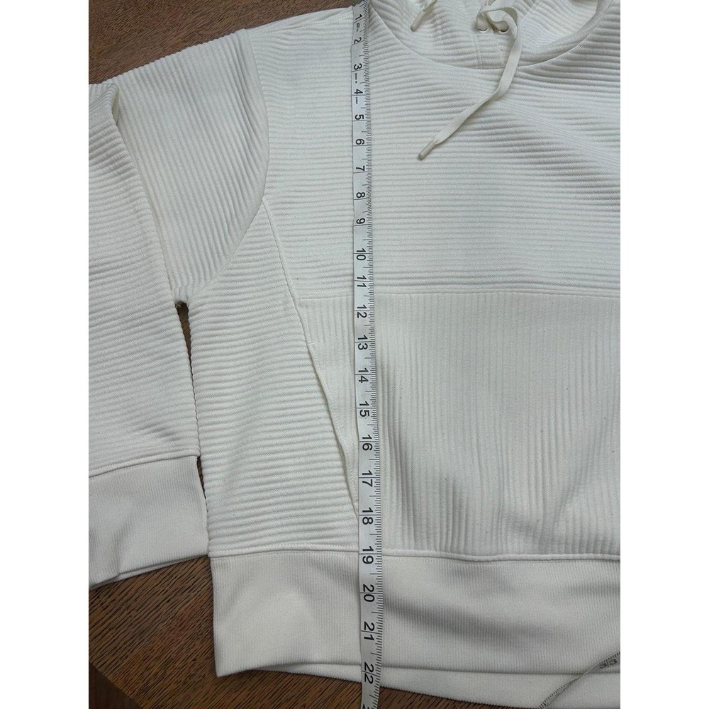 DSG Women's Ribbed Kangaroo Pocket Hoodie Cream size‎ S - Picture 5 of 7